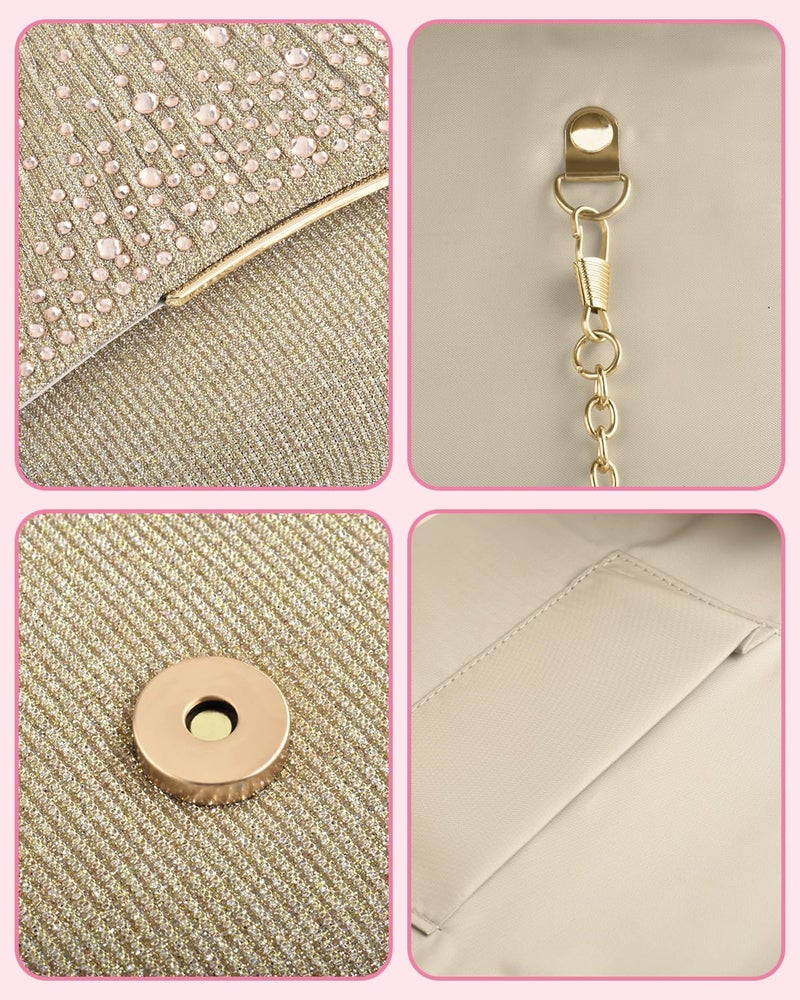 TINDTOP Clutch Purses for Women, Formal Evening Bags Suede Shoulder Envelope Party Handbags Wedding Cocktail Prom Clutches - Image 3